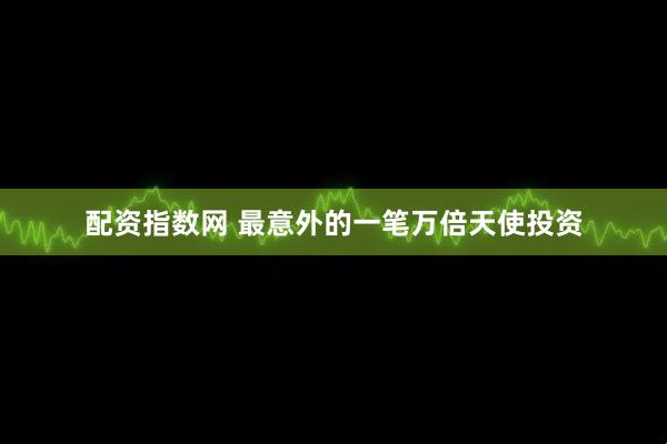 配资指数网 最意外的一笔万倍天使投资