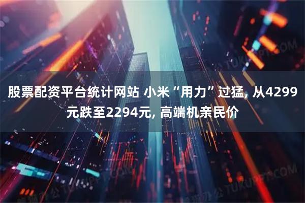 股票配资平台统计网站 小米“用力”过猛, 从4299元跌至2294元, 高端机亲民价