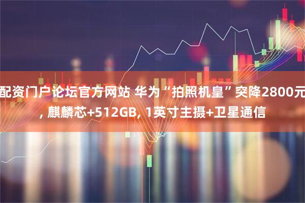 配资门户论坛官方网站 华为“拍照机皇”突降2800元, 麒麟芯+512GB, 1英寸主摄+卫星通信