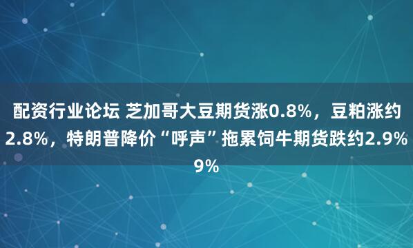 配资行业论坛 芝加哥大豆期货涨0.8%，豆粕涨约2.8%，特朗普降价“呼声”拖累饲牛期货跌约2.9%